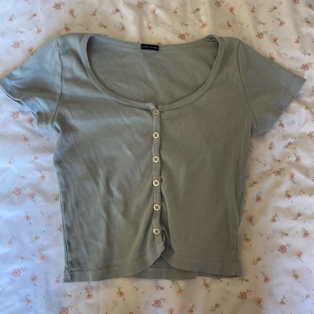 🎀 Brandy Melville Blue Button up Tee